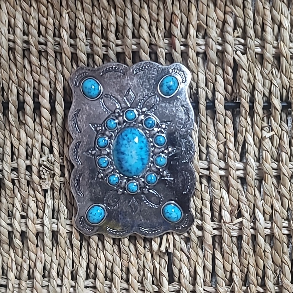 Turquoise stone belt buckle